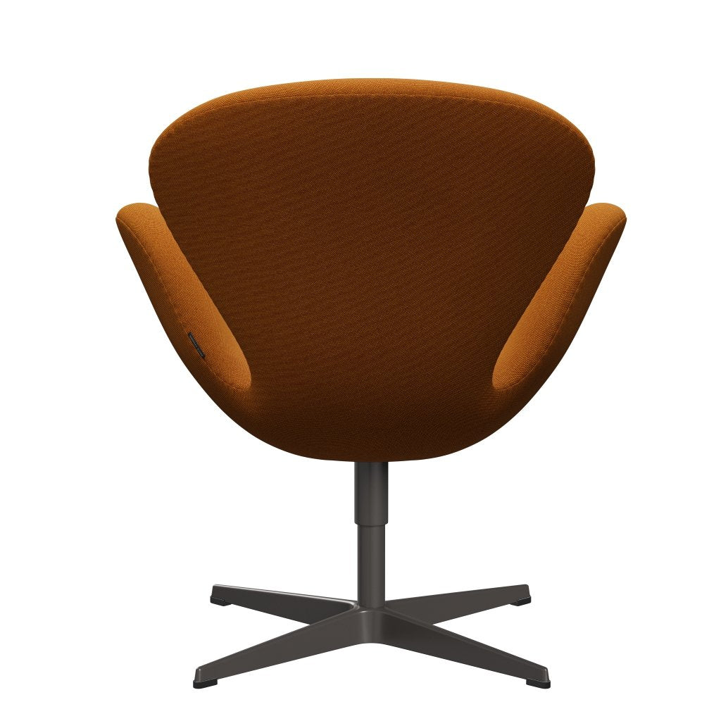 Fritz Hansen Swan Lounge -stoel, warme grafiet/velgen donkerrood/geel