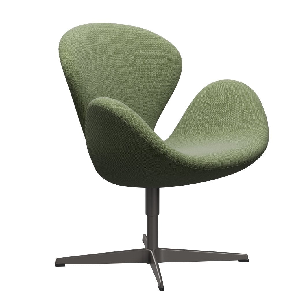 Fritz Hansen Chaise de salon de cygne, graphite chaud / vert rime / blanc