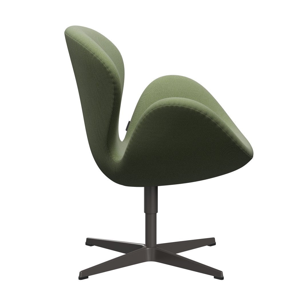 Fritz Hansen Swan Lounge Stuhl, warmes Graphit/Rimegrün/Weiß