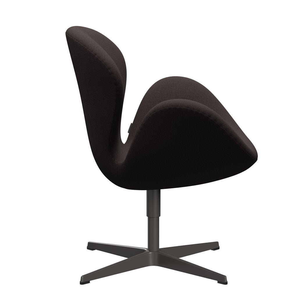 Fritz Hansen Swan Lounge stoel, warm grafiet/staalcut donkere aarde bruin