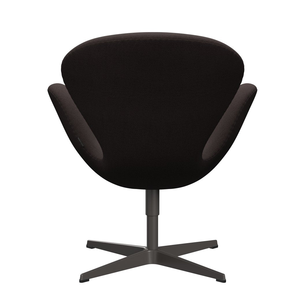 Fritz Hansen Swan Lounge stoel, warm grafiet/staalcut donkere aarde bruin