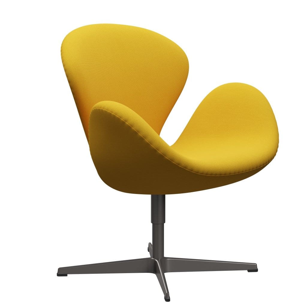 Fritz Hansen Swan Lounge -stoel, warm grafiet/staalcut geel