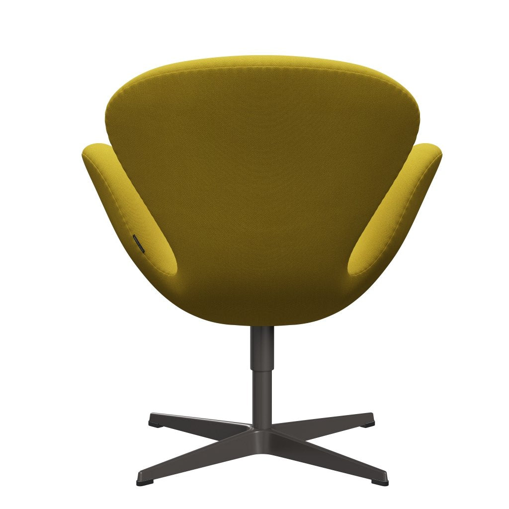 Fritz Hansen Swan Lounge Stuhl, warmer Graphit/Stahlkut hellgrün/gelb