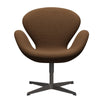 Fritz Hansen Swan Lounge Stuhl, warmes Graphit/Stahlcut -Schokoladenlicht
