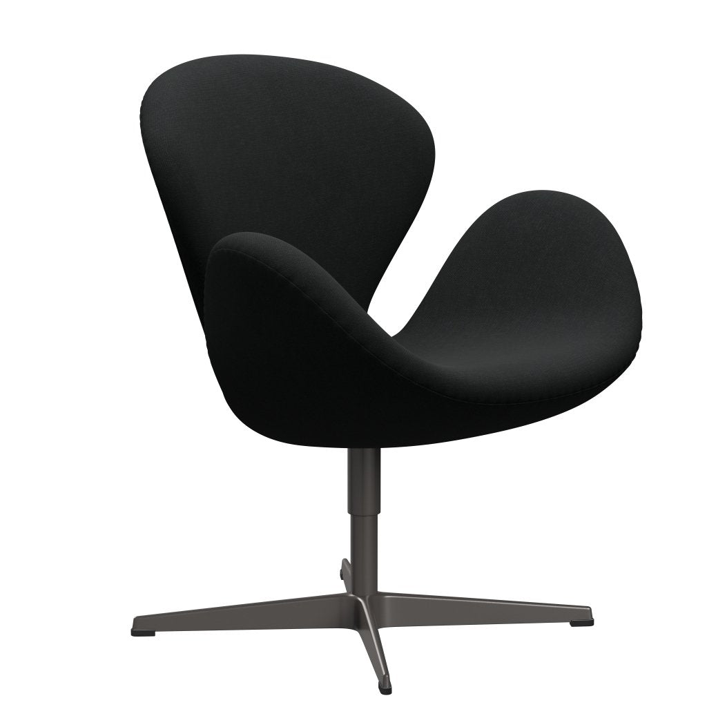 Fritz Hansen Swan Lounge Stuhl, warmes Graphit/Stahlkut schwarz