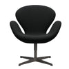 Fritz Hansen Swan休息室椅，温暖的石墨/钢丝黑色