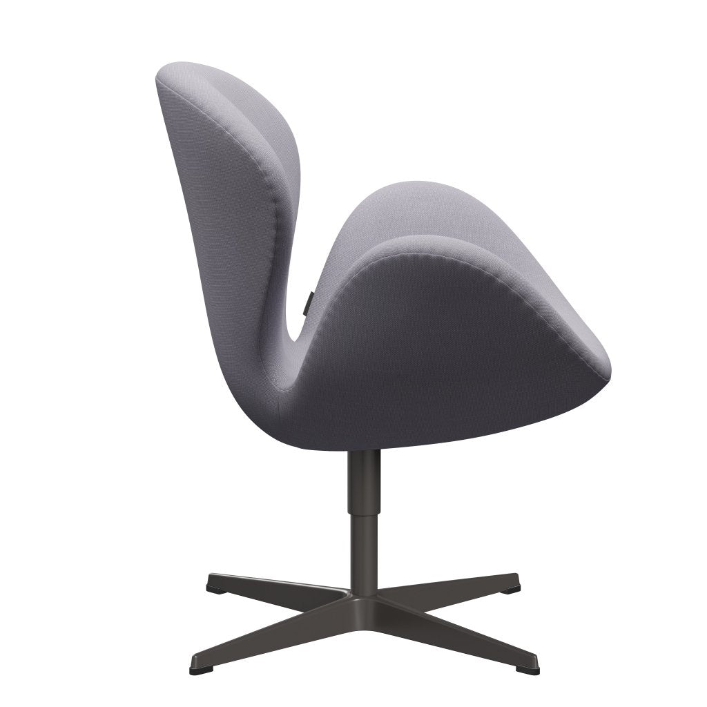 Fritz Hansen Chaise de salon de cygne, graphite chaud / léger gris siber Steelcut