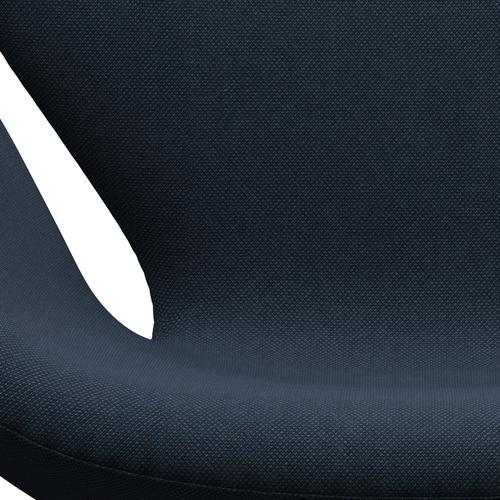 Fritz Hansen Swan Lounge stoel, warm grafiet/staalcut trio donker stofblauw
