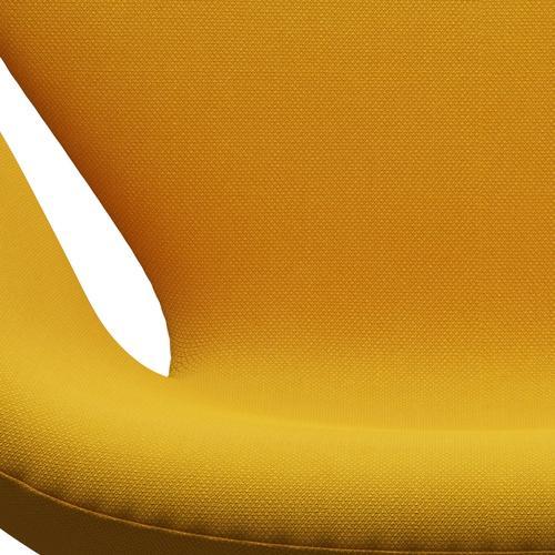 Fritz Hansen Swan休息室，温暖的石墨/钢弯三重奏黄色
