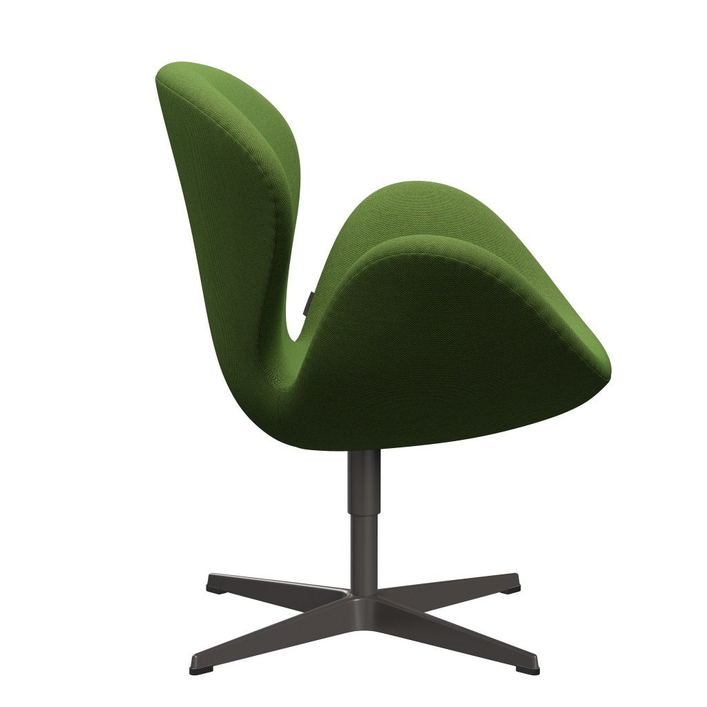 Fritz Hansen Joutsen lounge -tuoli, lämmin grafiitti/teräslecut Trio -ruoho vihreä