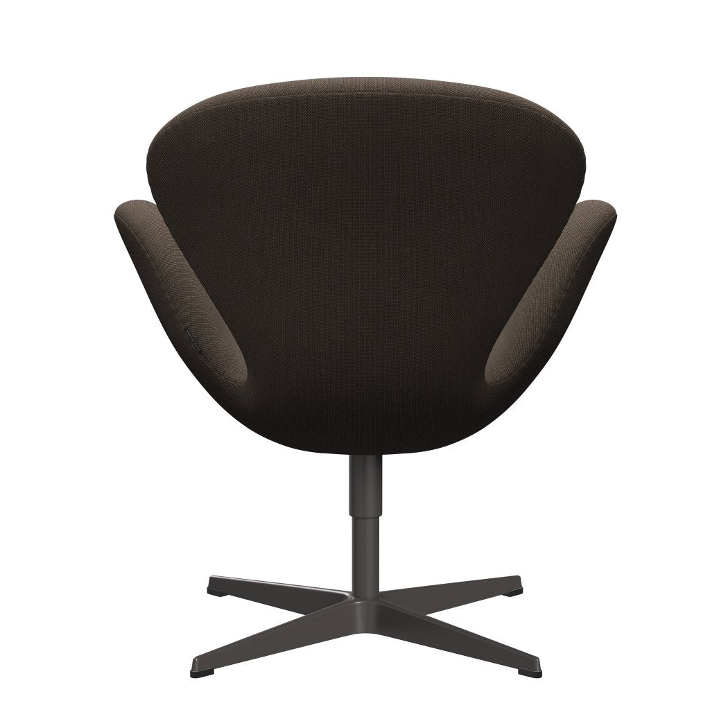 Fritz Hansen Swan Lounge stoel, warm grafiet/staalcut trio grijs/bruin