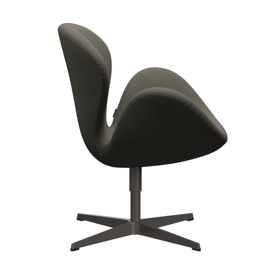 Fritz Hansen Swan Lounge -stoel, warm grafiet/staalcut trio grijs/groen