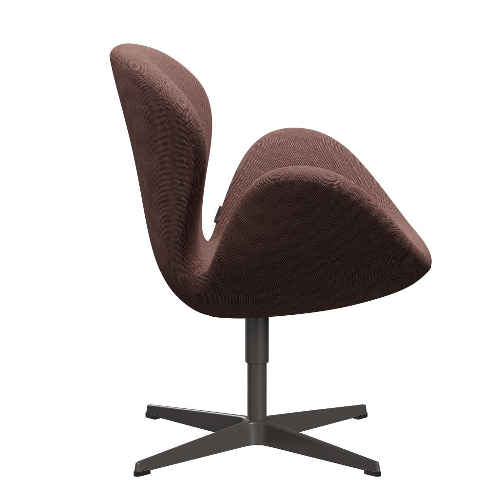 Fritz Hansen Chaise salon de cygne, graphite chaud / trio Steelcut brun clair et rouge / vert