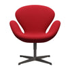Fritz Hansen Swan Lounge stoel, warm grafiet/staalcut trio licht rood