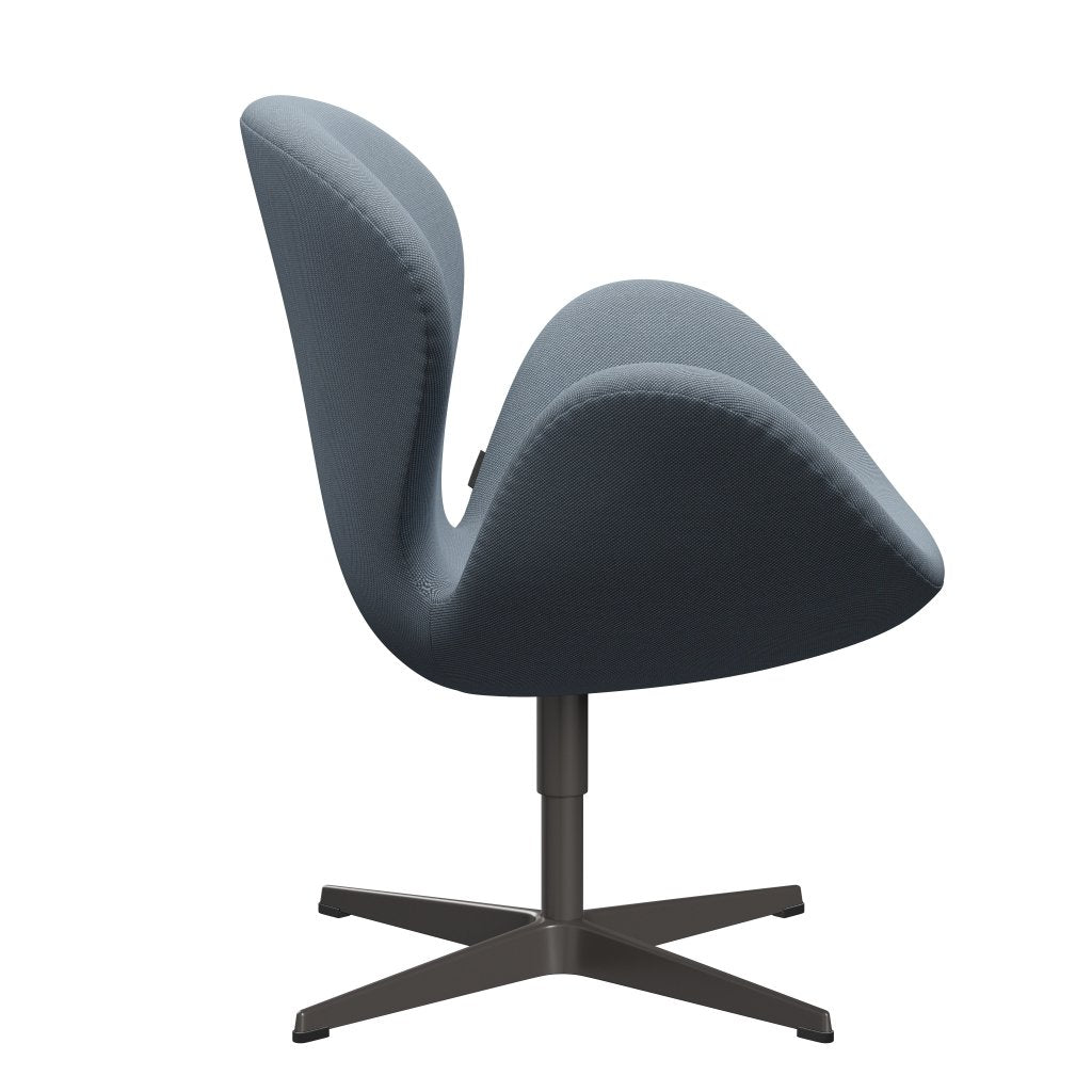 Fritz Hansen Swan Lounge Chair, Warm Graphite/Steelcut Trio Pastell Blue