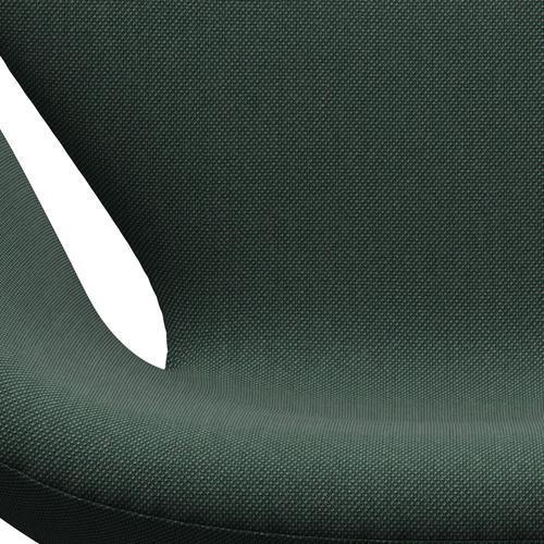 Fritz Hansen Swan休息室椅，温暖的石墨/钢丝三重点尘土飞扬的绿色
