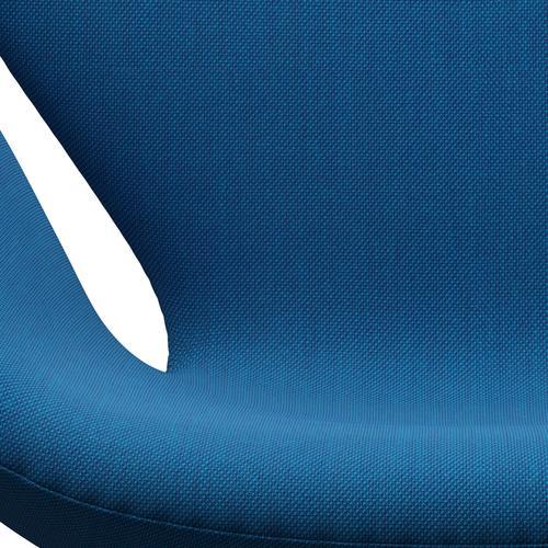 Fritz Hansen Swan Lounge Stuhl, warmes Graphit/Stahlkut -Trio türkis/blau