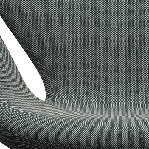 Fritz Hansen Chaise salon de cygne, graphite chaud / trio Steelcut blanc / vert foncé