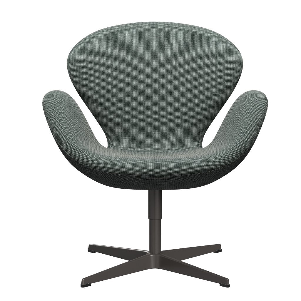 Fritz Hansen Swan Lounge stol, varm grafit/stålcut trio hvid/mørkegrøn