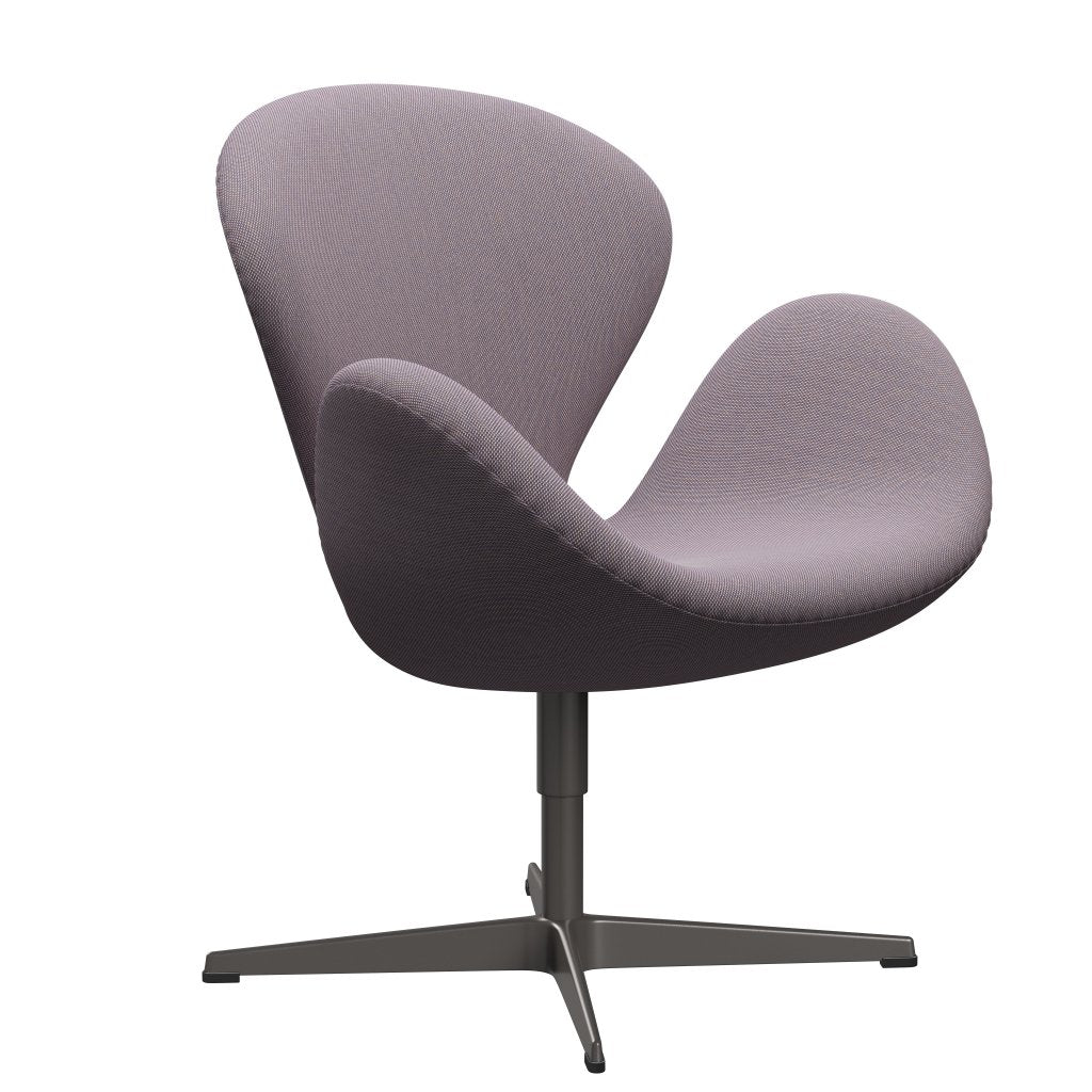 Fritz Hansen Swan Lounge stol, varm grafit/stålcut trio hvid/violet