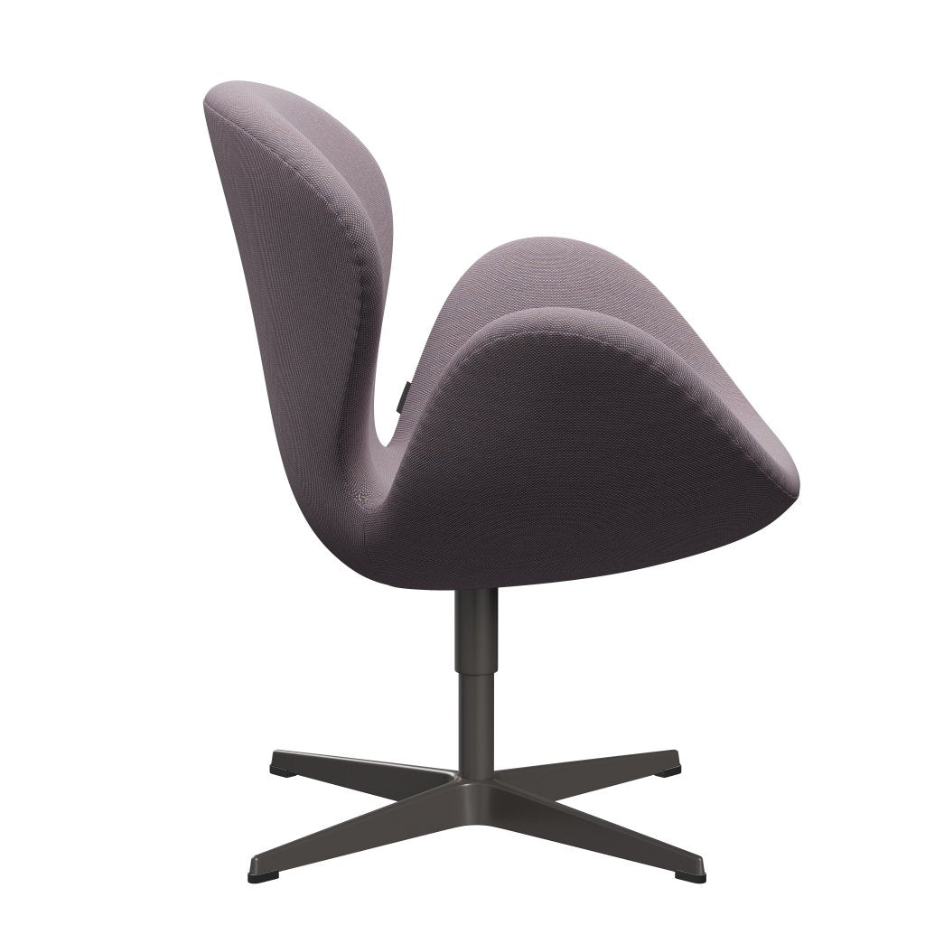 Fritz Hansen Swan Lounge stol, varm grafit/stålcut trio hvid/violet
