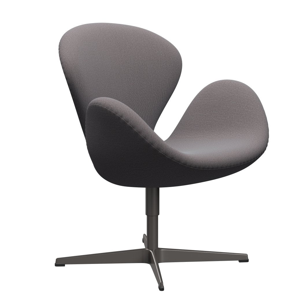 Fritz Hansen Swan休息室椅，温暖的石墨/钢丝三重奏软蓝色/棕色/黑色