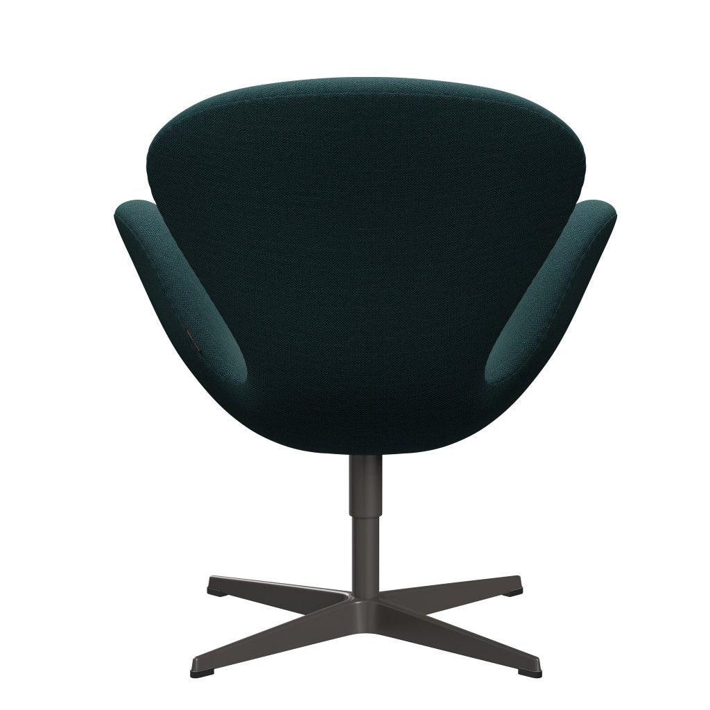 Fritz Hansen Swan休息室椅子，温暖的石墨/Sunniva绿色/灰色
