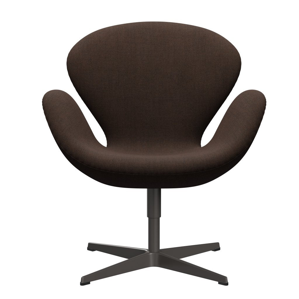Fritz Hansen Swan Lounge stoel, warme grafiet/sunniva zwart/kastanje