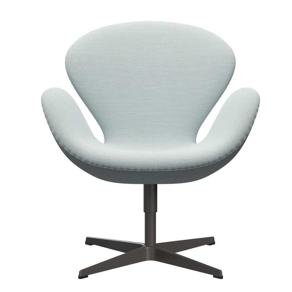 Fritz Hansen Swan Lounge Chair, Warm Graphite/Sunniva White/Light Blue