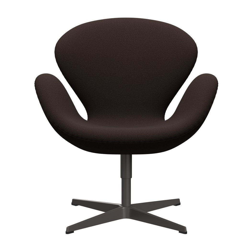 Fritz Hansen Swan Lounge stoel, warm grafiet/tonus donkerbruin