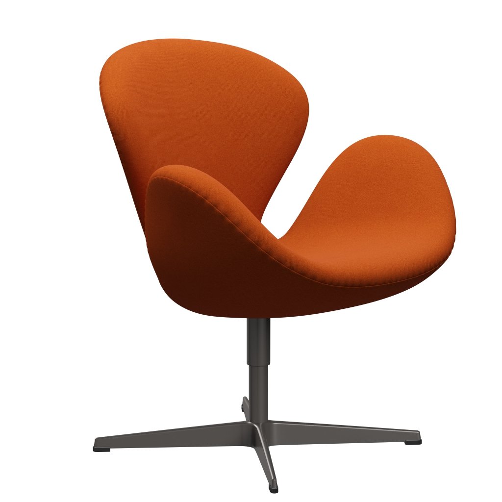 Fritz Hansen Chaise longue du cygne, graphite chaud / tonus orange (605)