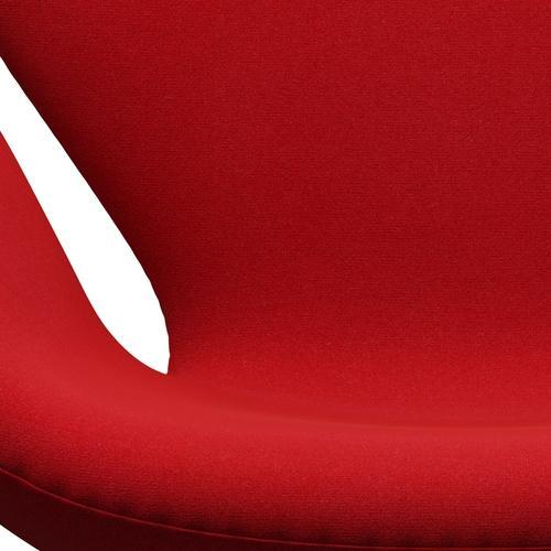 Fritz Hansen Chaise longue du cygne, graphite chaud / tonus rouge