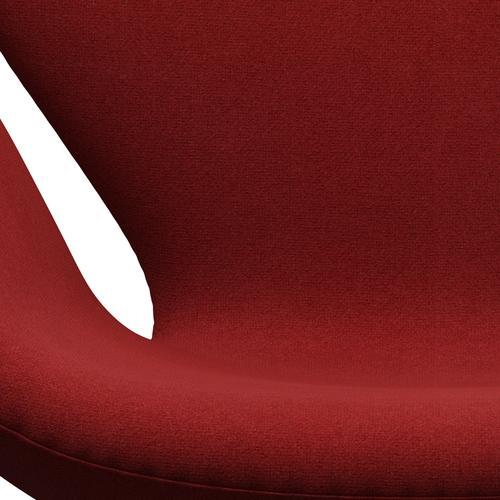 Fritz Hansen Chaise longue du cygne, graphite chaud / tonus brûlé rouge