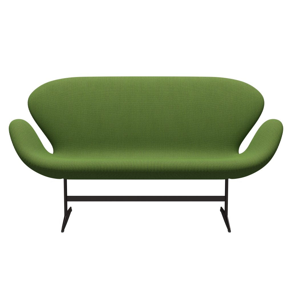 Fritz Hansen Swan Sofa 2 -sits, brun brons/stålcut trio gräsgrön
