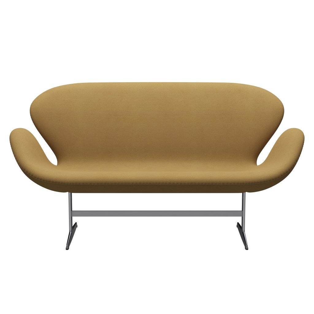 Fritz Hansen Swan Sofa 2 Seater, Satin Brushed Aluminium/Divina Sand Bright