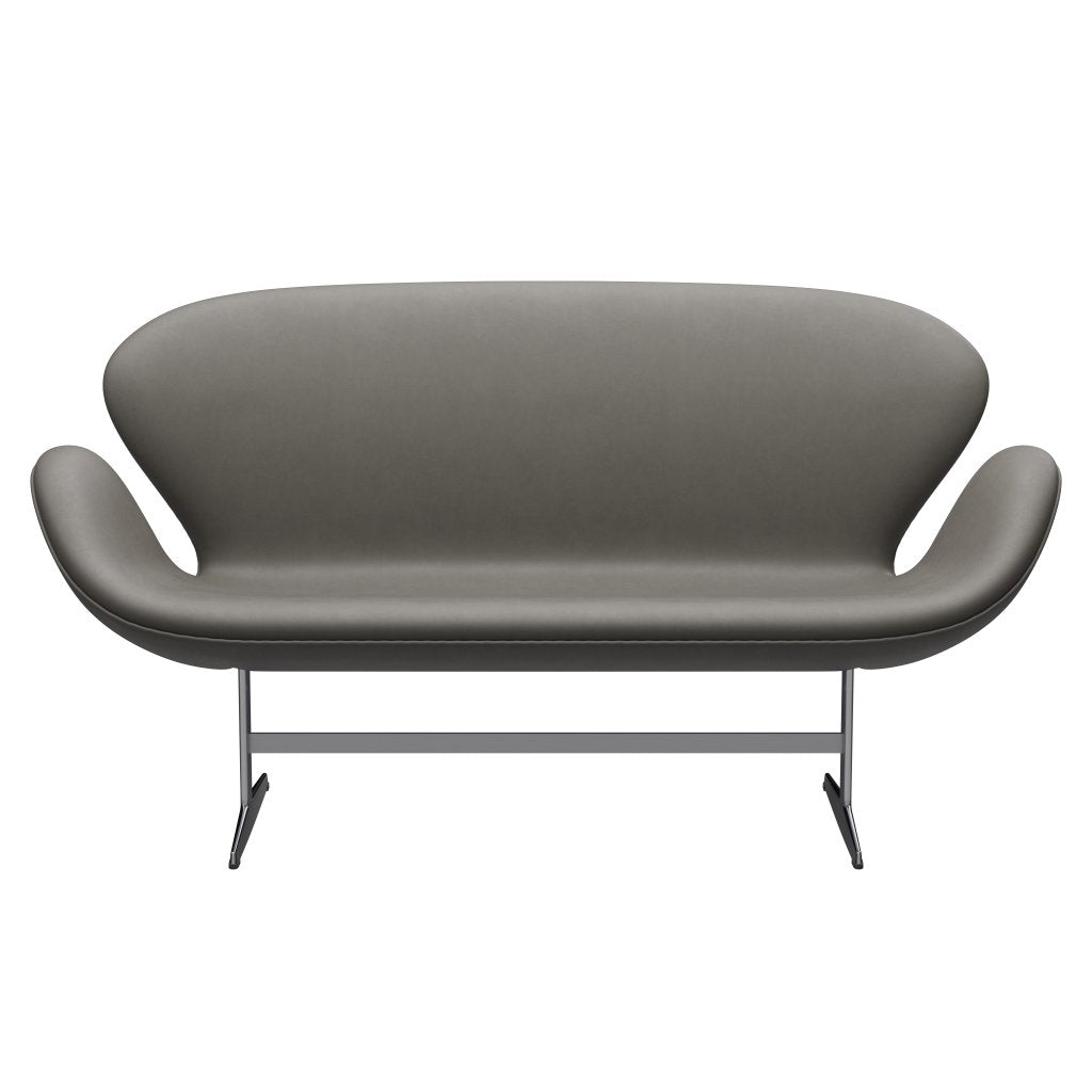 Fritz Hansen Swan Sofa 2 Seater, Satin Brushed Aluminium/Essential Lava