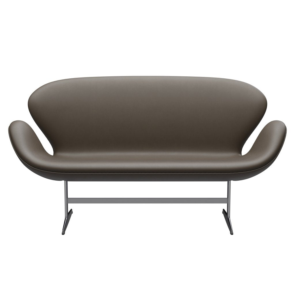 Fritz Hansen Swan Sofa 2 Seater, Satin Brushed Aluminum/Essential Stone