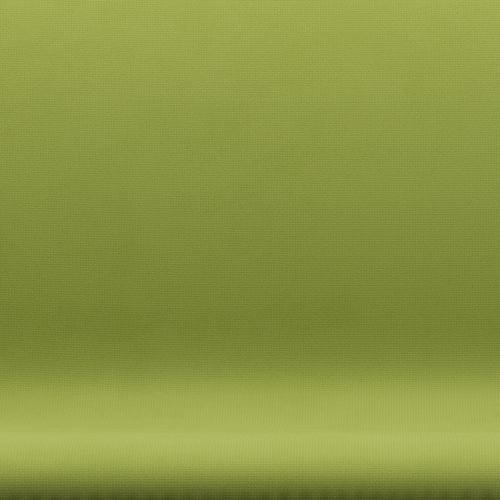 Fritz Hansen Swan Sofa 2 Seater, Satin Brushed Aluminium/Fame Light Grass Green