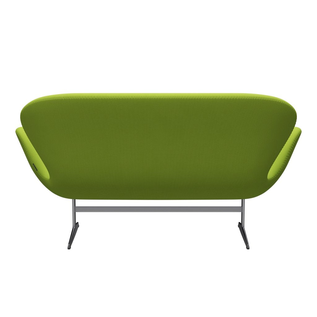 Fritz Hansen Swan Sofa 2 Seater, Satin Brushed Aluminium/Fame Neon Green
