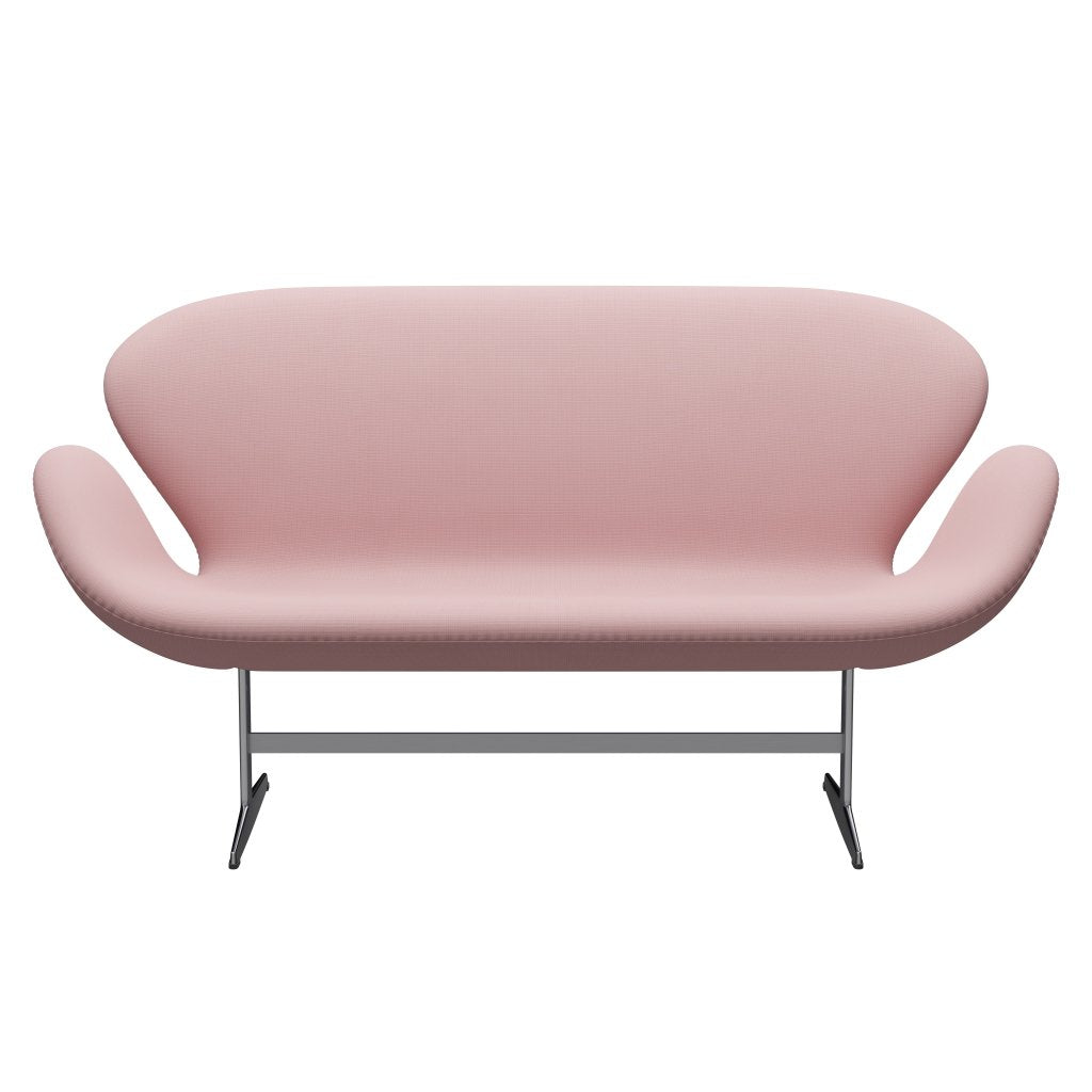 Fritz Hansen Swan Sofa 2 Seater, Satin Brushed Aluminium/Fame Warm Purple