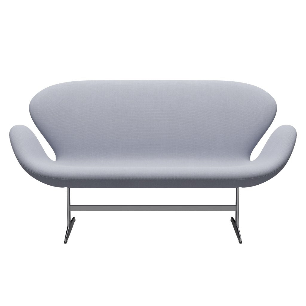 Fritz Hansen Swan Sofa 2 Seater, Satin Brushed Aluminium/Steelcut Mouse Grey
