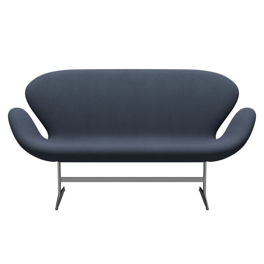 Fritz Hansen Swan Sofa 2 -sits, Satin borstat aluminium/stålcuttrio Olive Green/Turquoise
