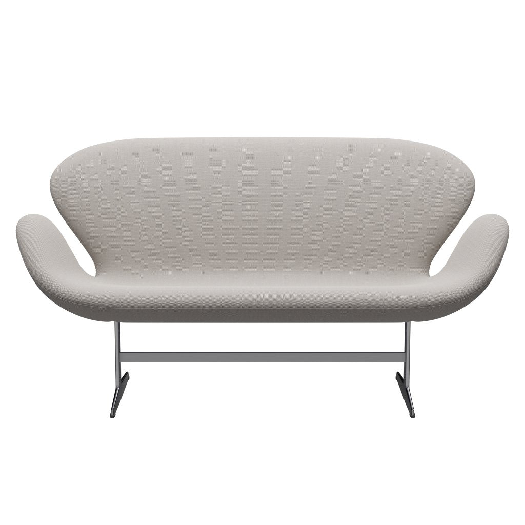 Fritz Hansen Swan Sofa 2 -sæder, satin børstet aluminium/stålcut trio hvid & grå
