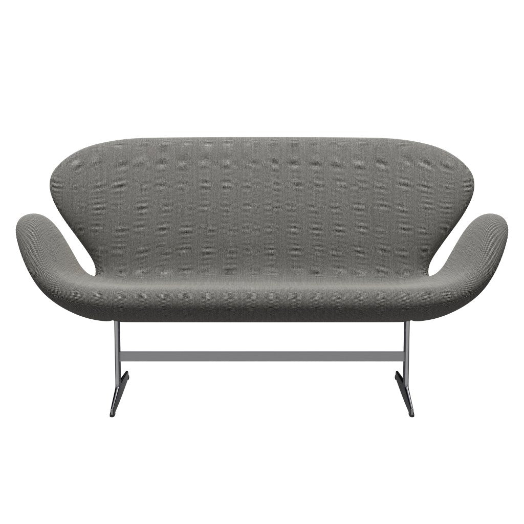Fritz Hansen Swan divano 2 posti, trio in alluminio/taglio di acciaio in satinata bianco/nero