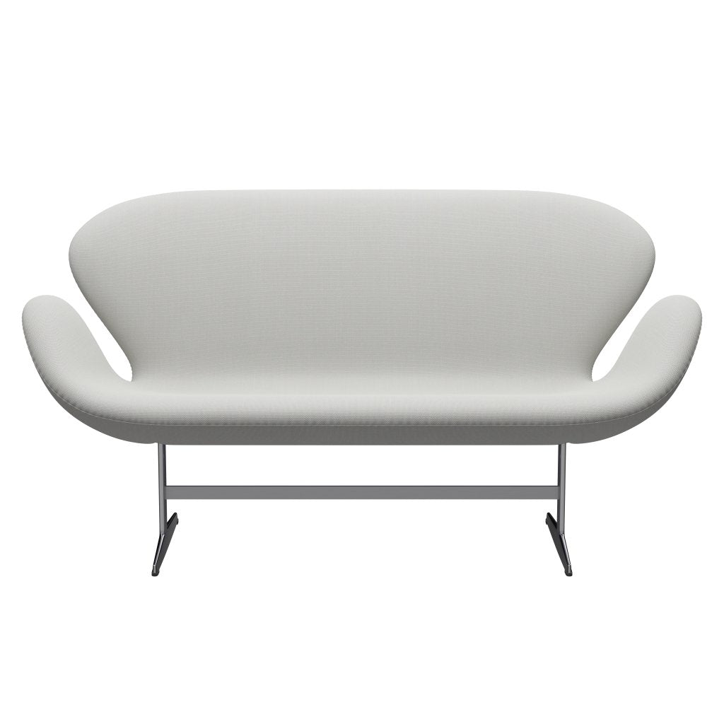Fritz Hansen Swan Sofa 2 -sits, satin borstat aluminium/steelcut trio delikat mintgrön