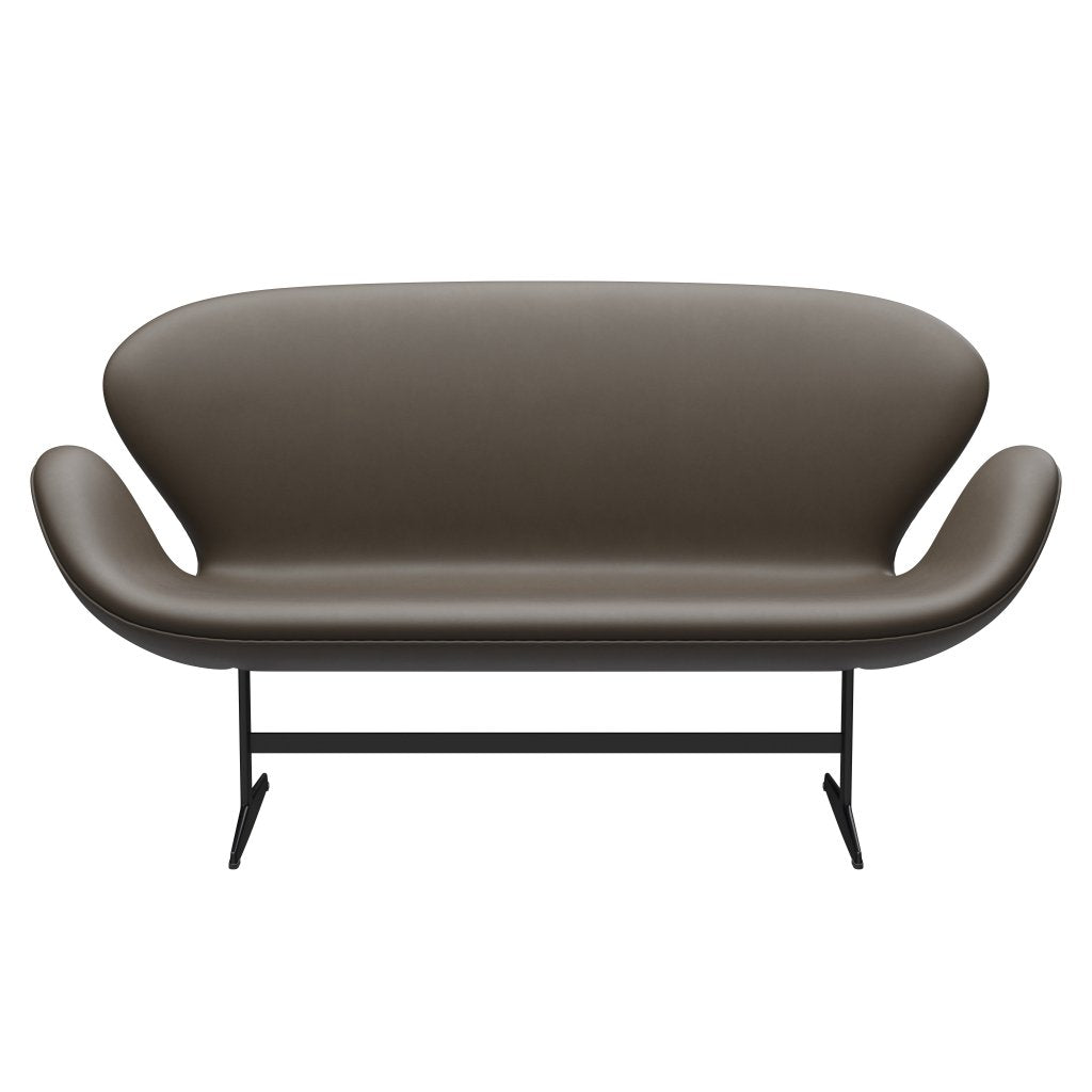 Fritz Hansen Swan Sofa 2 Seater, Black Lacquered/Essential Stone