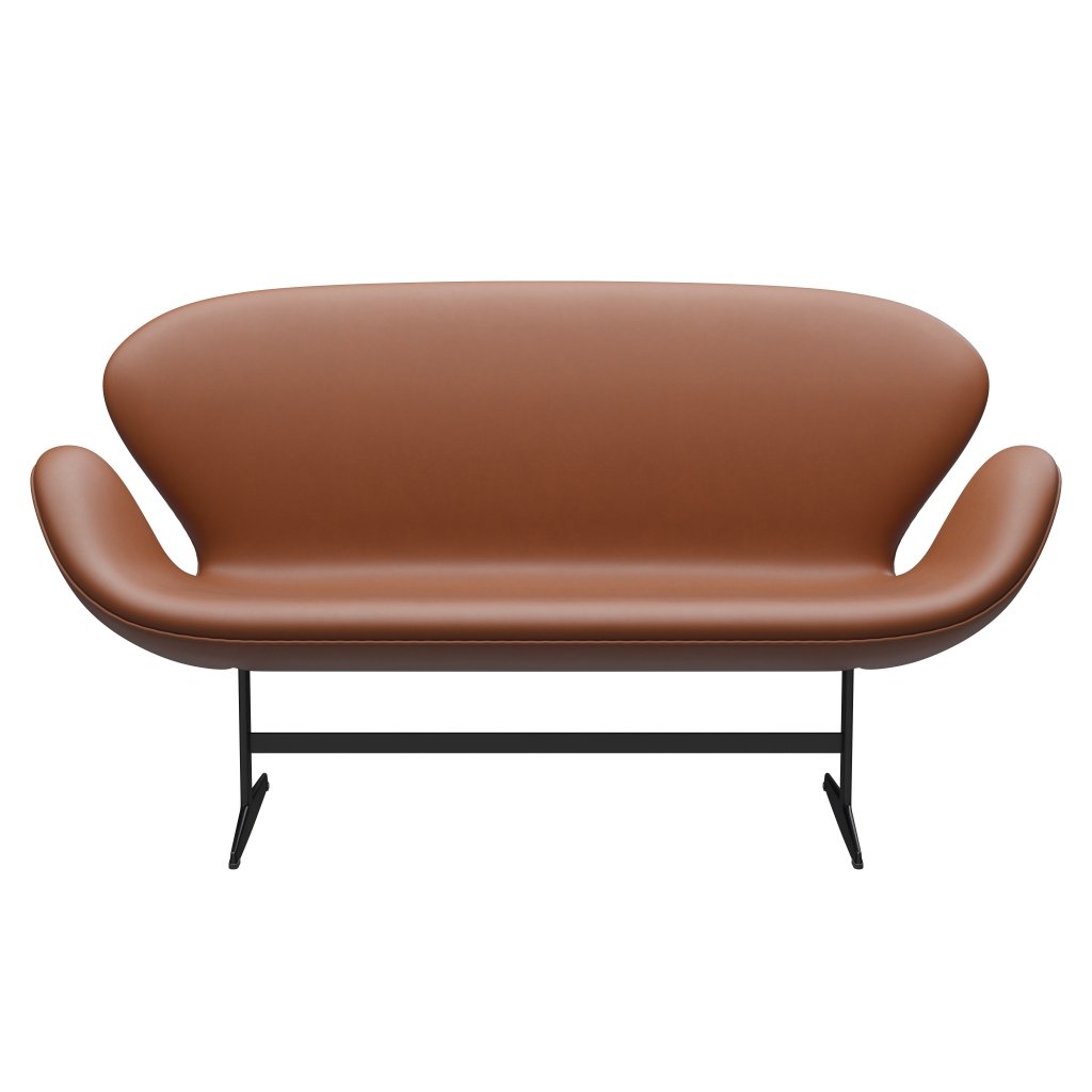 Fritz Hansen Swan Sofa 2 Seater, Black Lacquered/Essential Walnut