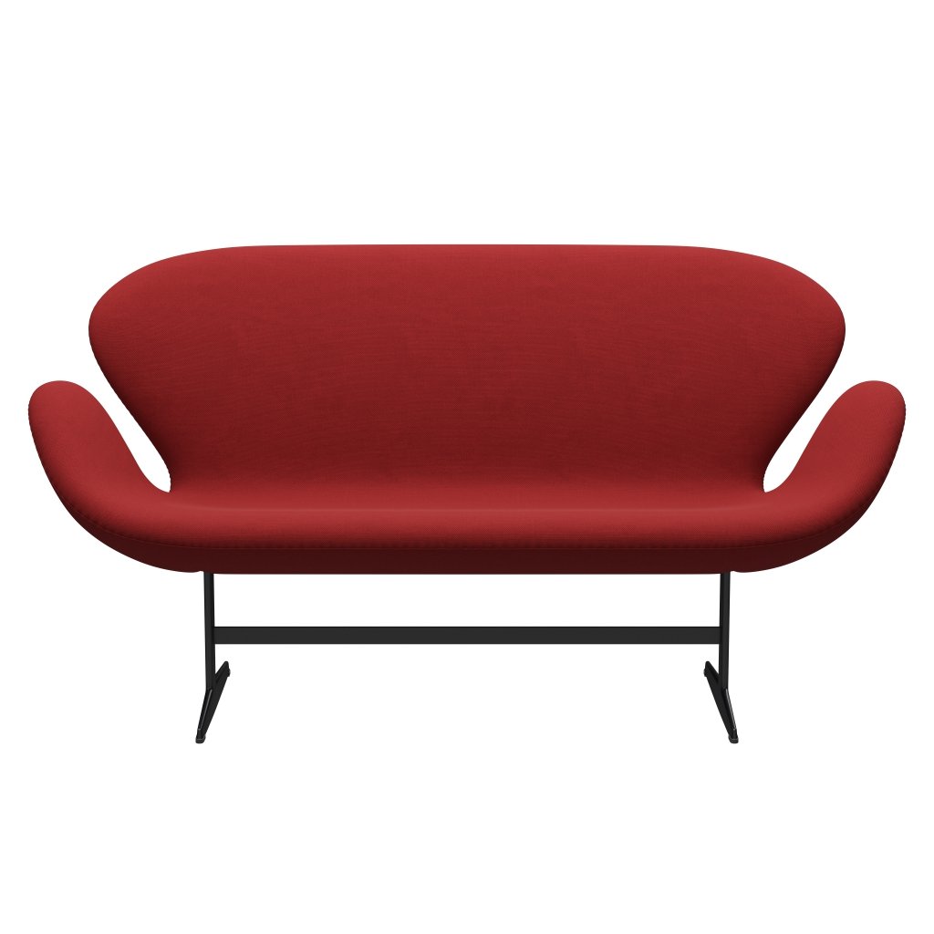 Fritz Hansen Swan Sofa 2 Seater, Black Lacquered/Steelcut Red