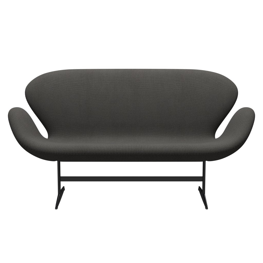 Fritz Hansen Swan divano 2 posti, trio di grigio scuro con taglio nero/taglio in acciaio