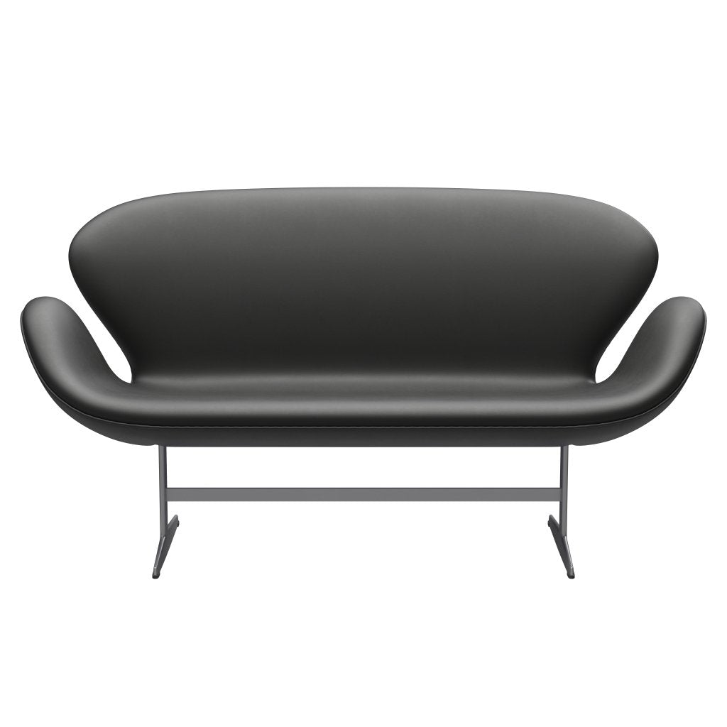 Fritz Hansen Swan divano 2 posti, grigio argento/nero essenziale